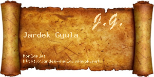 Jardek Gyula névjegykártya